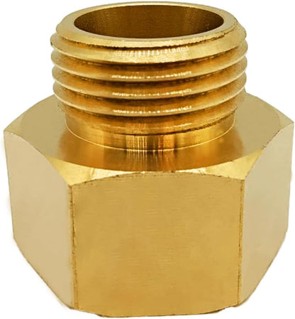 Solid Brass Garden Hose Fittings Connectors Adapter Heavy Duty Brass Repair Female to Double Female Faucet Leader Coupler Dual Water Hose Connector(3/4" GHT) 2 Pcs