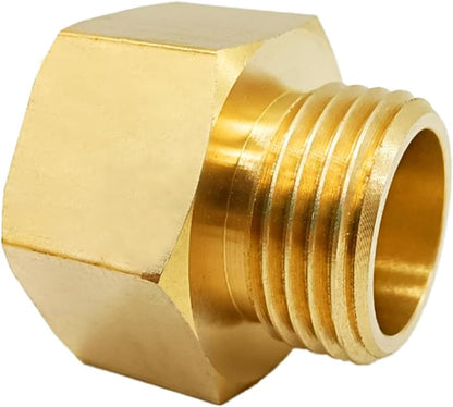 Solid Brass Garden Hose Fittings Connectors Adapter Heavy Duty Brass Repair Female to Double Female Faucet Leader Coupler Dual Water Hose Connector(3/4" GHT) 2 Pcs