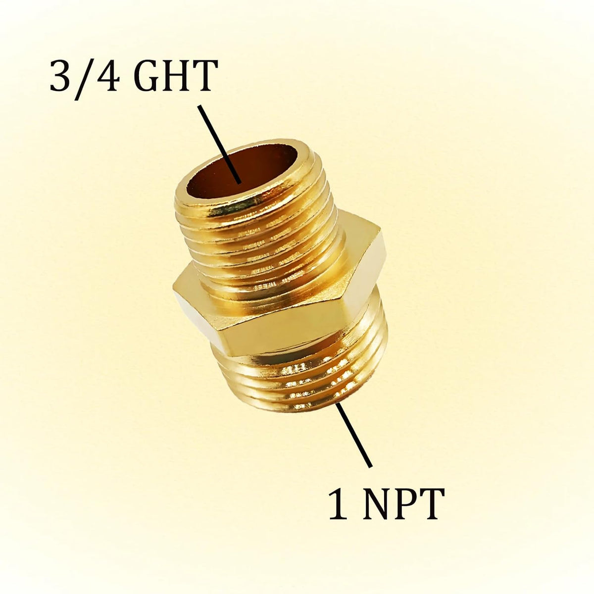 Solid Brass Garden Hose Fittings Connectors Adapter Heavy Duty Brass Repair Female to Double Female Faucet Leader Coupler Dual Water Hose Connector(3/4" GHT) 2 Pcs