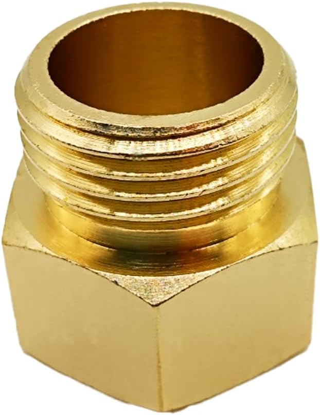 Solid Brass Garden Hose Fittings Connectors Adapter Heavy Duty Brass Repair Female to Double Female Faucet Leader Coupler Dual Water Hose Connector(3/4" GHT) 2 Pcs