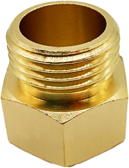 Solid Brass Garden Hose Fittings Connectors Adapter Heavy Duty Brass Repair Female to Double Female Faucet Leader Coupler Dual Water Hose Connector(3/4" GHT) 2 Pcs
