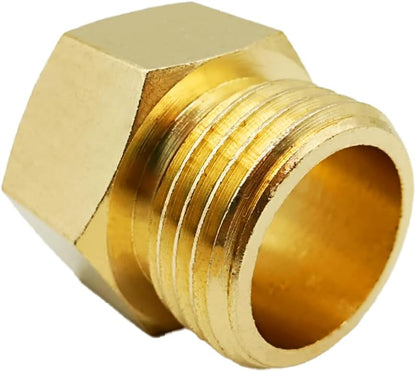 Solid Brass Garden Hose Fittings Connectors Adapter Heavy Duty Brass Repair Female to Double Female Faucet Leader Coupler Dual Water Hose Connector(3/4" GHT) 2 Pcs
