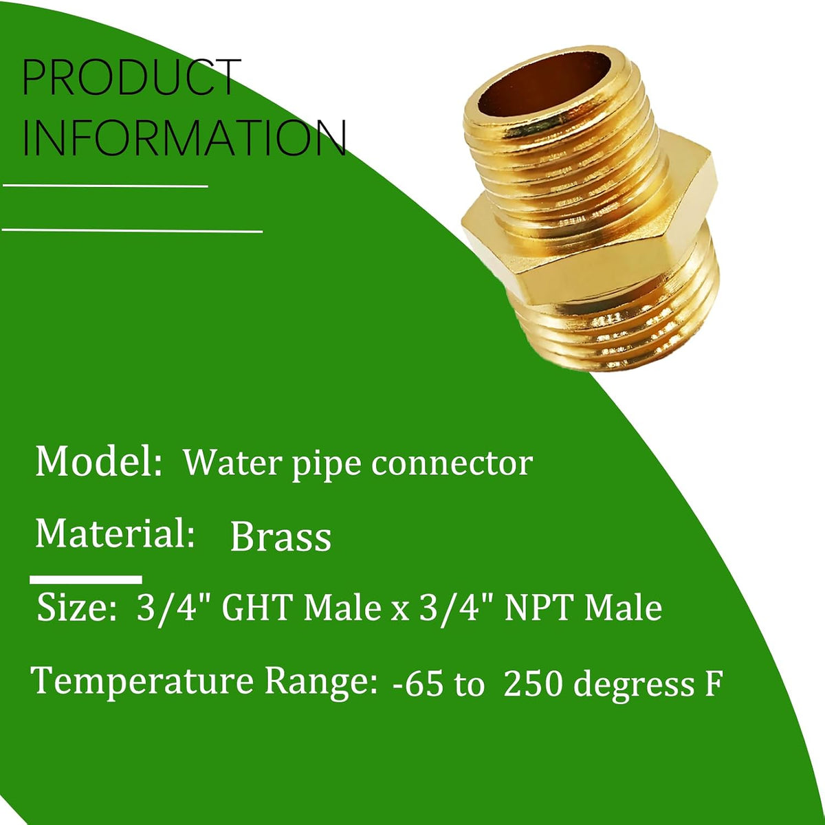 Solid Brass Garden Hose Fittings Connectors Adapter Heavy Duty Brass Repair Female to Double Female Faucet Leader Coupler Dual Water Hose Connector(3/4" GHT) 2 Pcs