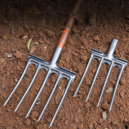 Digging Fork High Carbon Steel Garden Fork Anti Breakage Garden Digging Spading Fork for Farms Ranches (5 Tine)