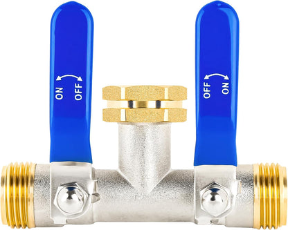 Hose Splitter 4 Way, Garden Hose Splitters, Heavy Duty Faucet Splitter,Rv Brass Water Hose Y Splitter, Hose Connector, Spigot Splitter, Four Way Hose Manifold Valve 3/4 Inch GHT Thread.