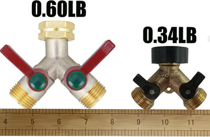 Hose Splitter 4 Way, Garden Hose Splitters, Heavy Duty Faucet Splitter,Rv Brass Water Hose Y Splitter, Hose Connector, Spigot Splitter, Four Way Hose Manifold Valve 3/4 Inch GHT Thread.
