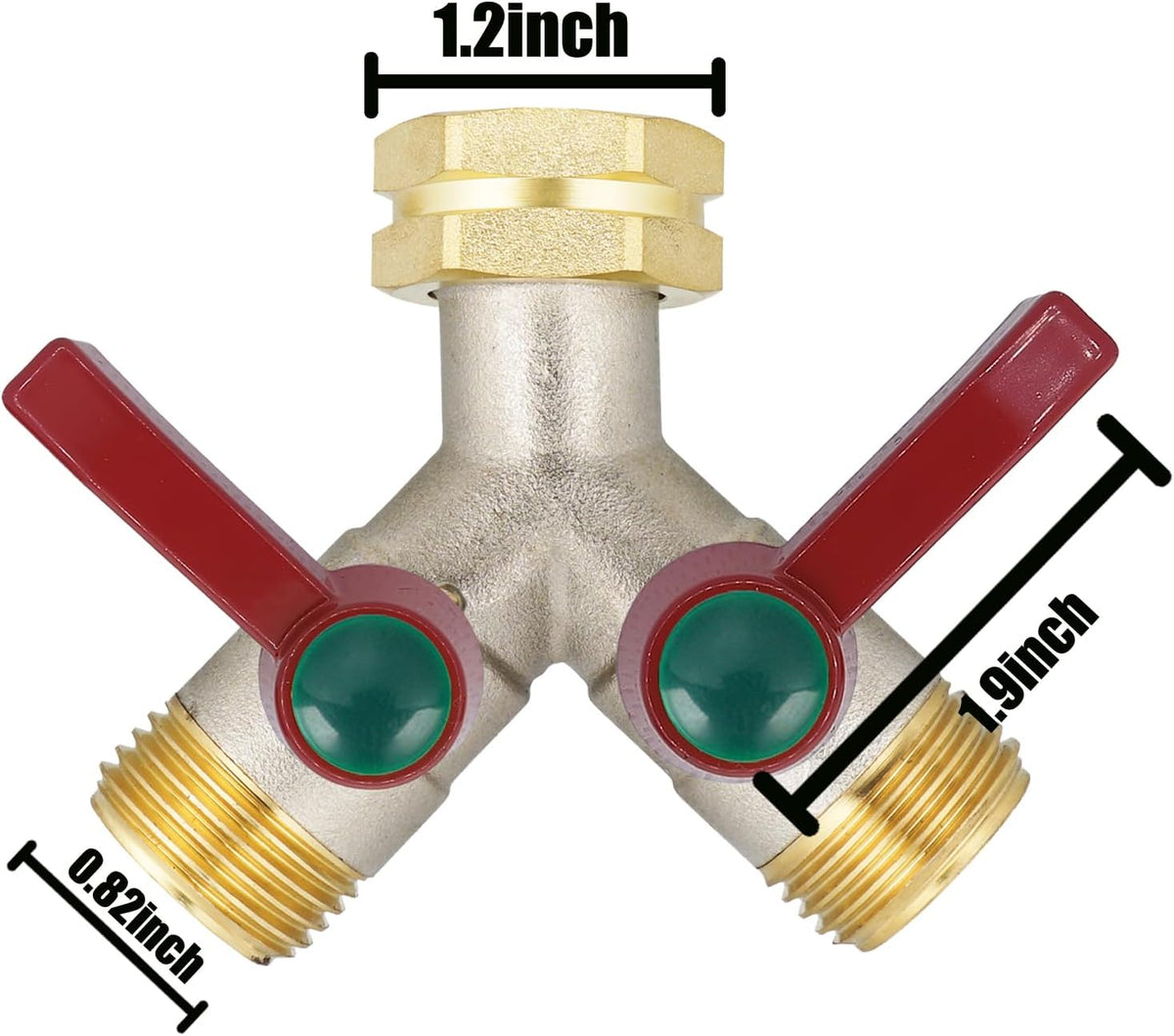 Hose Splitter 4 Way, Garden Hose Splitters, Heavy Duty Faucet Splitter,Rv Brass Water Hose Y Splitter, Hose Connector, Spigot Splitter, Four Way Hose Manifold Valve 3/4 Inch GHT Thread.