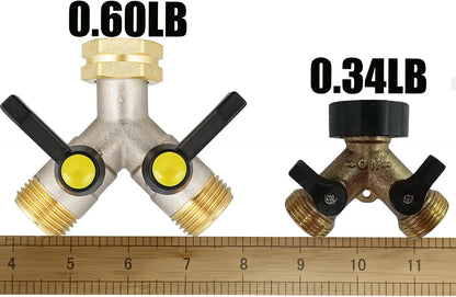 Hose Splitter 4 Way, Garden Hose Splitters, Heavy Duty Faucet Splitter,Rv Brass Water Hose Y Splitter, Hose Connector, Spigot Splitter, Four Way Hose Manifold Valve 3/4 Inch GHT Thread.