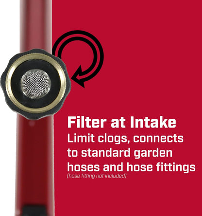 4993: Heavy Duty Brass Head Tripod Impact Lawn Sprinkler, 360 Degree Coverage for Large Lawns, Golf Courses, Gardens, Adjustable Height, Gooseneck Hose Connection, Red and Black