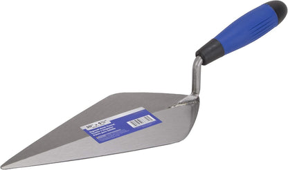 Brick Trowel - Pro Line Pointing Trowel with high Carbon Steel Blade - Ergo-Soft Comfort Handle - Forged Steel into Single piece for Extra Strength - High Lift Handle (10")