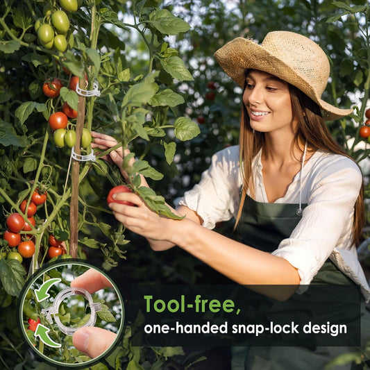 300PCS Plant Support Clips, Reusable Tomato Clips for Climbing Plants