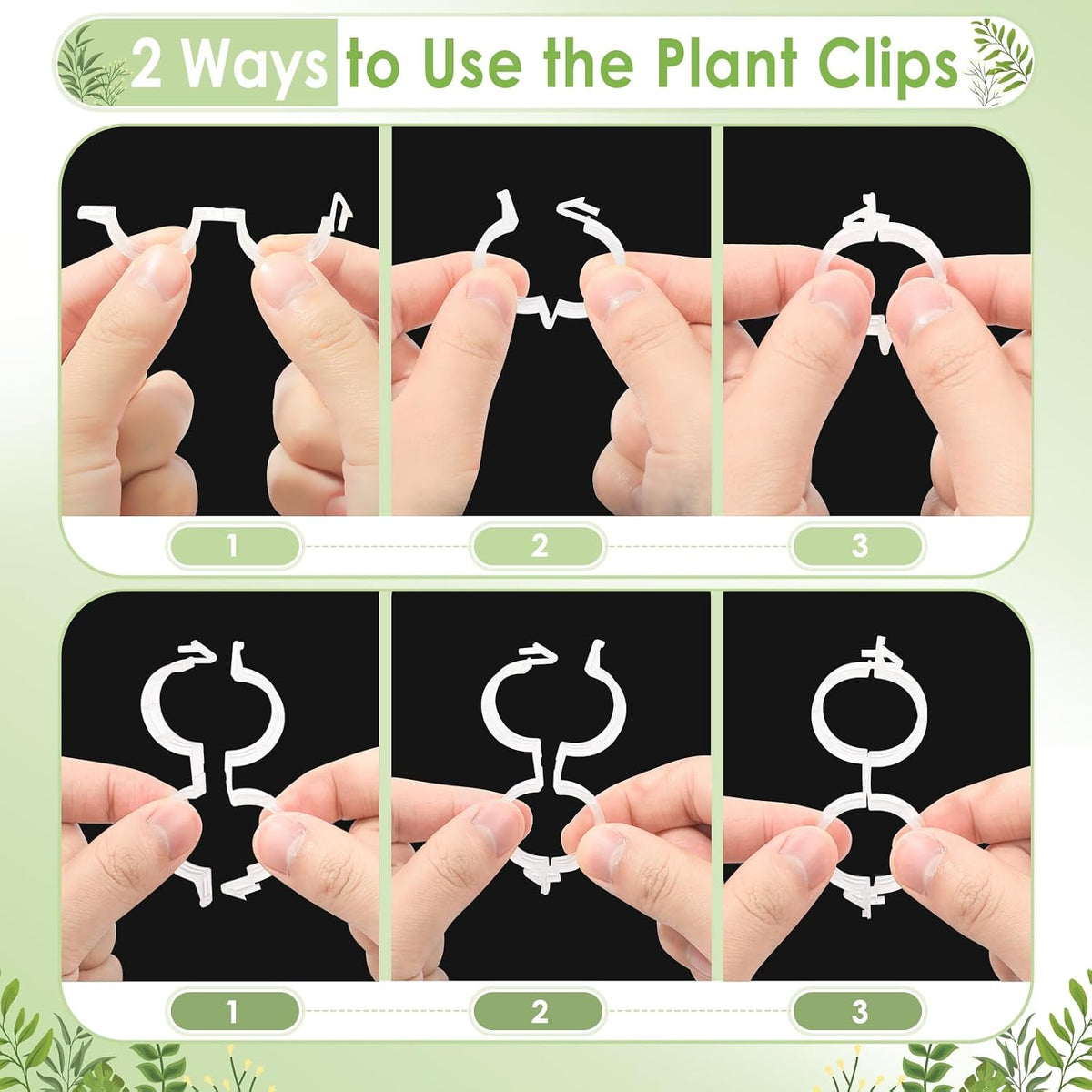 300PCS Plant Support Clips, Reusable Tomato Clips for Climbing Plants