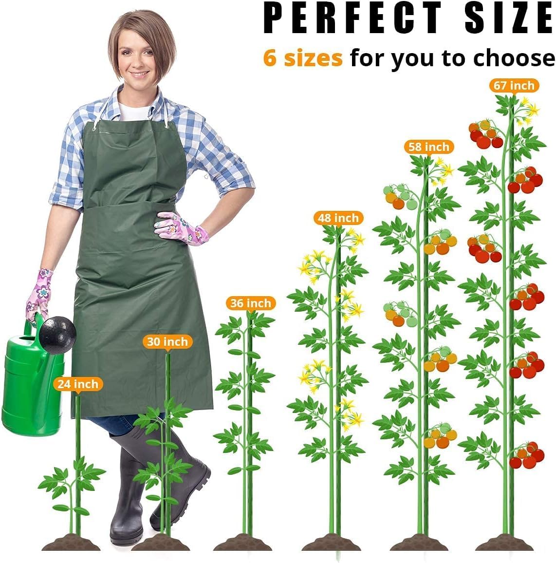 Garden Stakes 48-Inch Heavy Duty Steel Plant Stake with Plastic Coat
