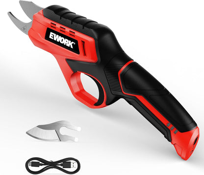Cordless Electric Pruning Shears 4.2V Rechargeable 4000mAh Battery, 0.7 Inch Cutting Diameter, 2 SK5 Blades Quick Tool-Less Replacement, Handheld Pruner for Garden Tree Branch Trimming