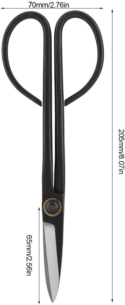 Bonsai Scissors, 205mm Long Handle Scissors Stainless Steel for Pruning Shear Bud Leaves, Bonsai Trimming Tool Garden Equipment Set.