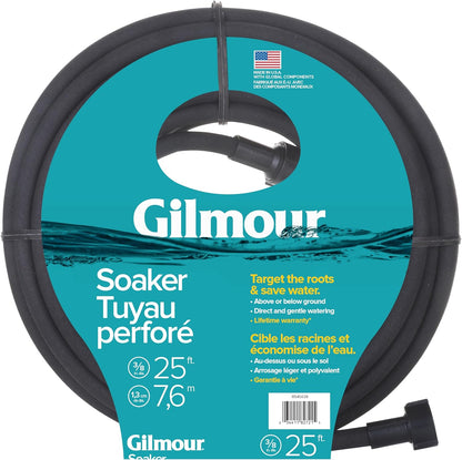 Round Soaker Hose 3/8" x 25 ft with Heavy Duty Couplings