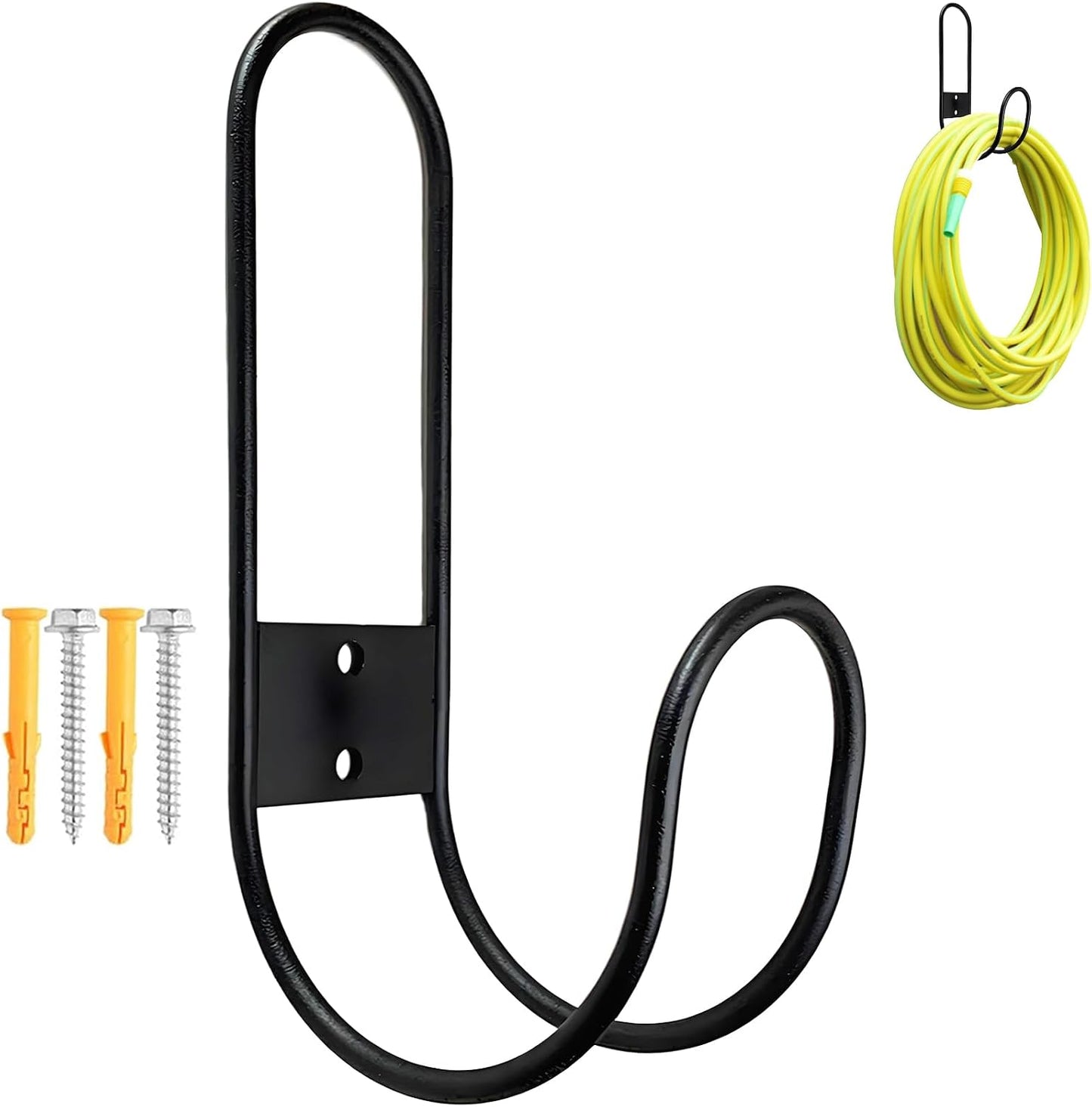 JAWULIJIA Garden Hose Holder Wall Mount Heavy Duty Hose Metal Hanger,Water Hose Holders for Outside,Ultimate Outdoor Hose Storage & Organizer Solution(1)