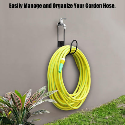JAWULIJIA Garden Hose Holder Wall Mount Heavy Duty Hose Metal Hanger,Water Hose Holders for Outside,Ultimate Outdoor Hose Storage & Organizer Solution(1)