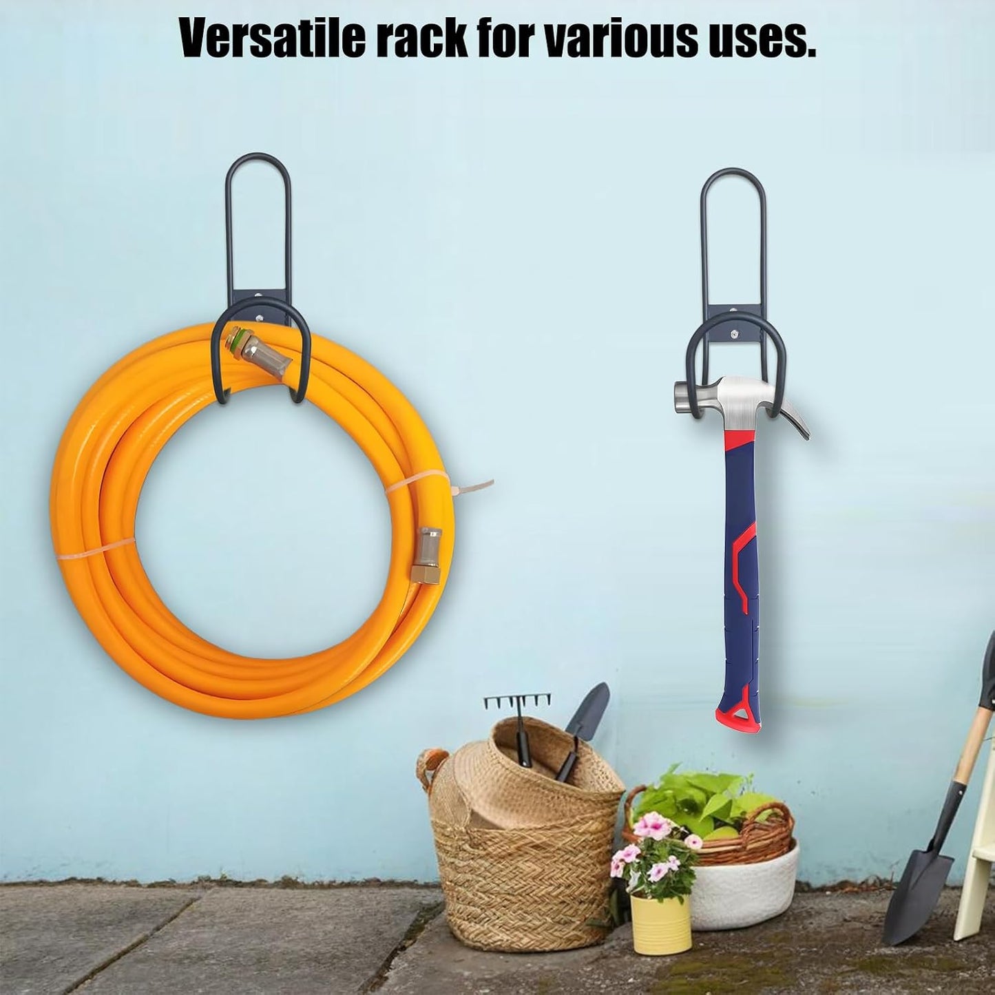 JAWULIJIA Garden Hose Holder Wall Mount Heavy Duty Hose Metal Hanger,Water Hose Holders for Outside,Ultimate Outdoor Hose Storage & Organizer Solution(1)