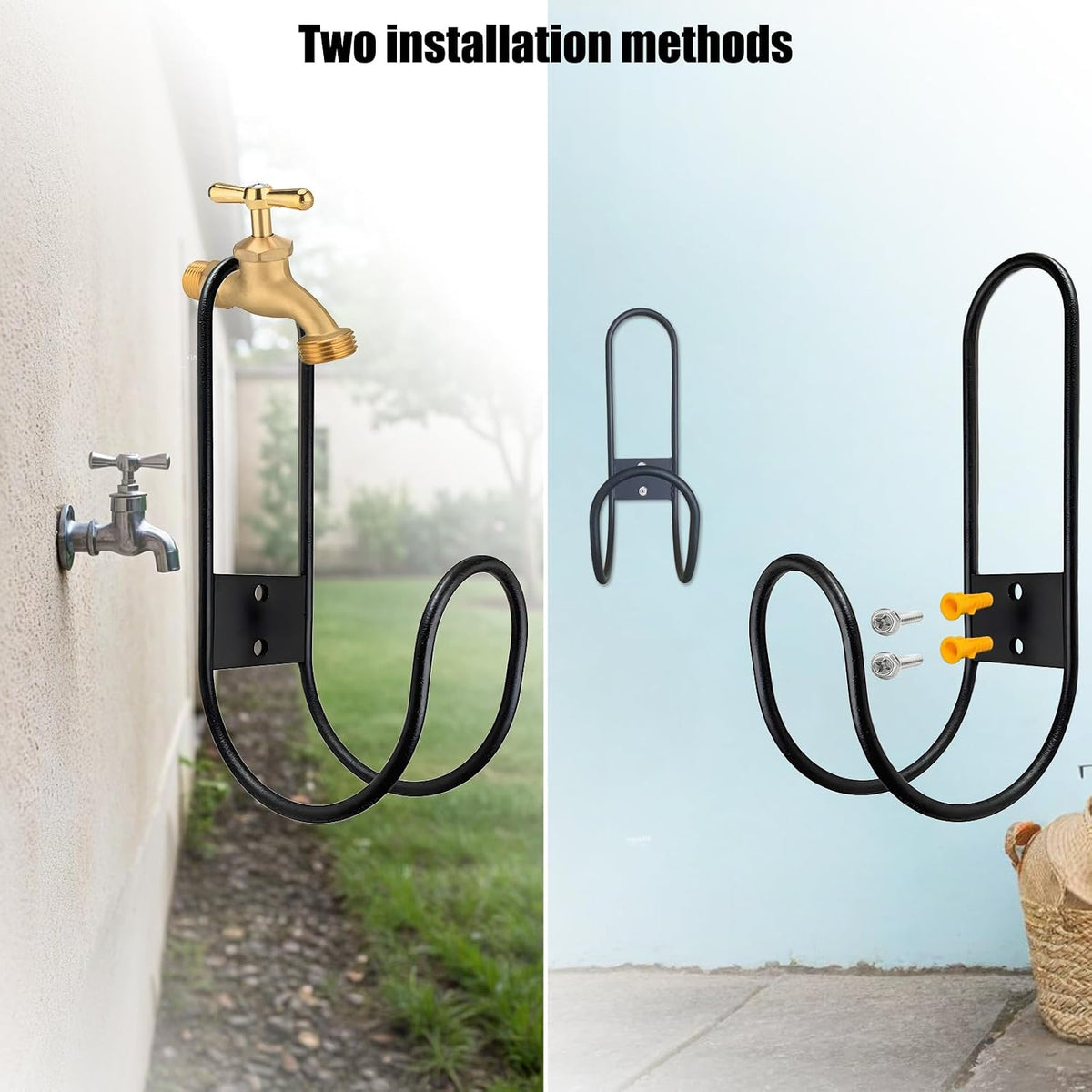 JAWULIJIA Garden Hose Holder Wall Mount Heavy Duty Hose Metal Hanger,Water Hose Holders for Outside,Ultimate Outdoor Hose Storage & Organizer Solution(1)