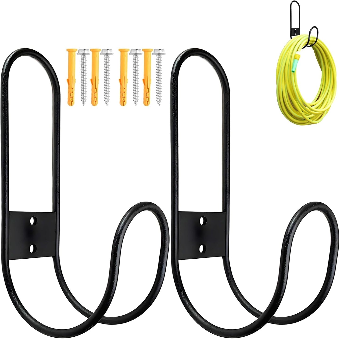 JAWULIJIA Garden Hose Holder Wall Mount Heavy Duty Hose Metal Hanger,Water Hose Holders for Outside,Ultimate Outdoor Hose Storage & Organizer Solution(1)