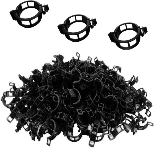 Plant Clips for Climbing Plants, Tomato Clips for Climbing Plants - Reusable Plastic Trellis Clips for Outdoor Vine Support, Grape Tomato Vegetables (100pcs, Black)