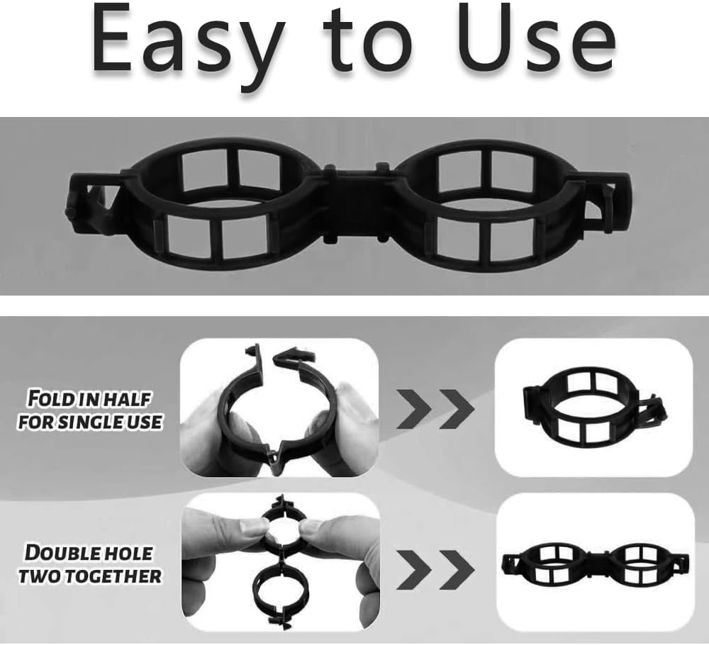 Plant Clips for Climbing Plants, Tomato Clips for Climbing Plants - Reusable Plastic Trellis Clips for Outdoor Vine Support, Grape Tomato Vegetables (100pcs, Black)