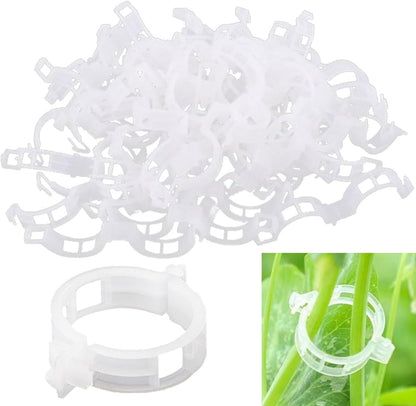 Plant Clips for Climbing Plants, Tomato Clips for Climbing Plants - Reusable Plastic Trellis Clips for Outdoor Vine Support, Grape Tomato Vegetables (100pcs, Black)