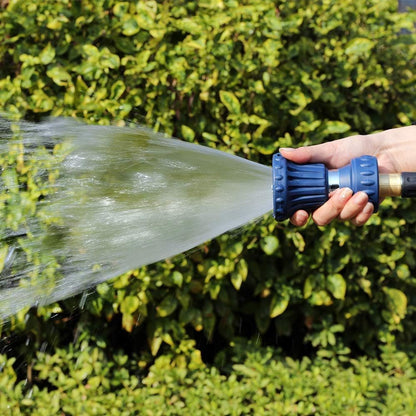 Garden Hose Nozzle, Fireman Style Hose Nozzle, Heavy Duty Brass Hose Nozzle, Leak Proof & Best High-Pressure Sprayer for Plants Watering, Car Washing, Pet Washing, etc. (blue)