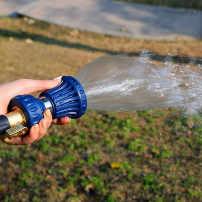 Garden Hose Nozzle, Fireman Style Hose Nozzle, Heavy Duty Brass Hose Nozzle, Leak Proof & Best High-Pressure Sprayer for Plants Watering, Car Washing, Pet Washing, etc. (blue)
