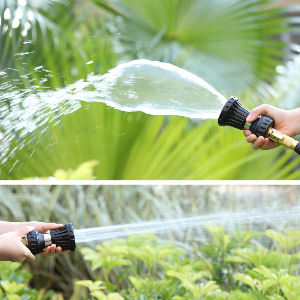 Garden Hose Nozzle, Fireman Style Hose Nozzle, Heavy Duty Brass Hose Nozzle, Leak Proof & Best High-Pressure Sprayer for Plants Watering, Car Washing, Pet Washing, etc. (blue)