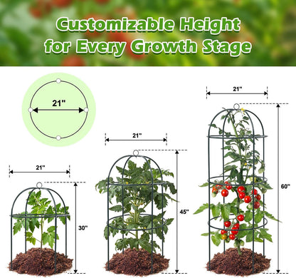 2Pcs Trellis for Climbing Plants Outdoor, 60" Tall Heavy Duty Metal Obelisk Garden Trellis Climbing Plant Support for Tomatos Cucumber Potted Vine Flower Rose Clematis Vegetable Pea Bean Trellises