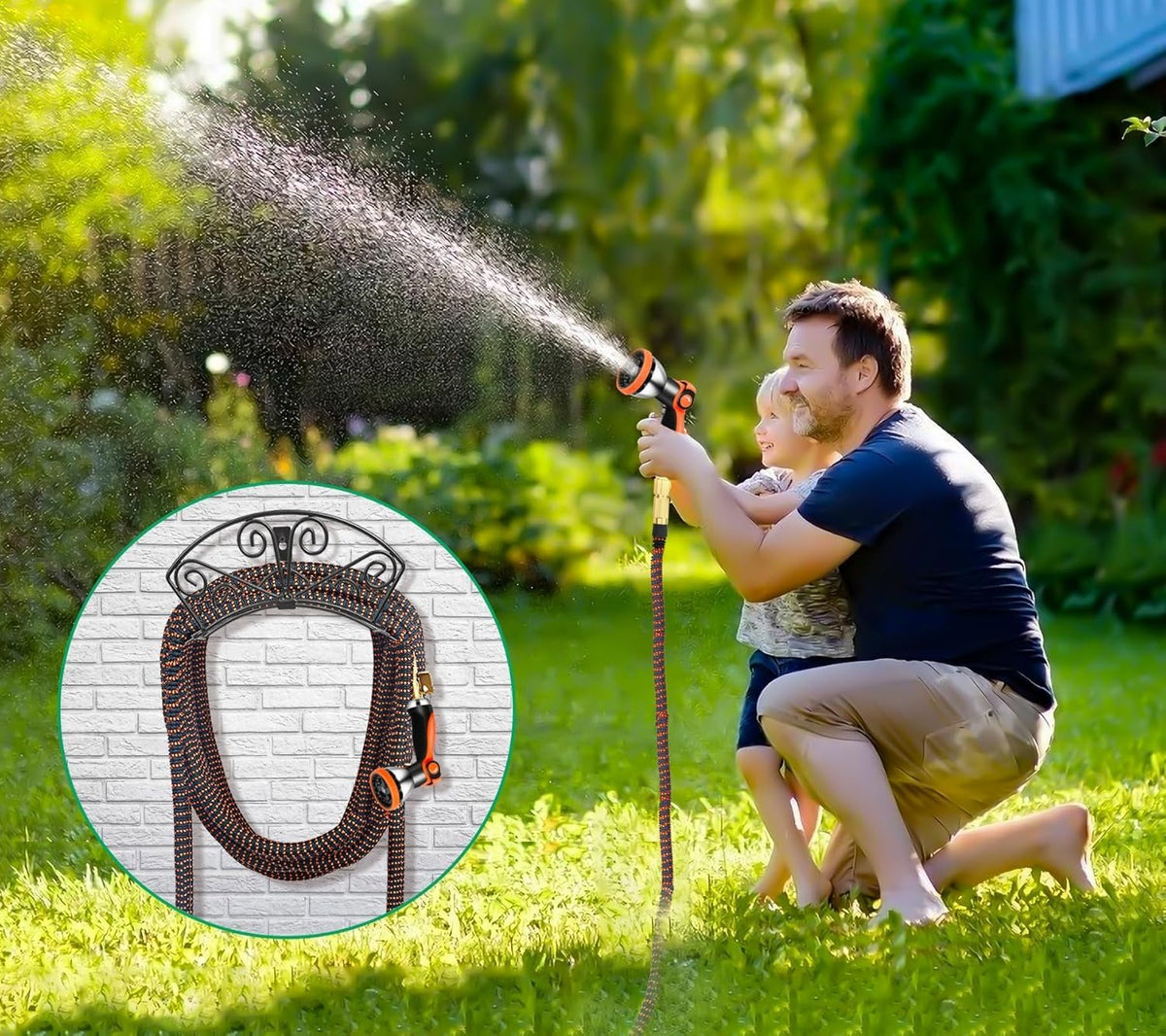 Garden Hose Holder, Heavy Duty 150 ft Capacity Hose Hanger