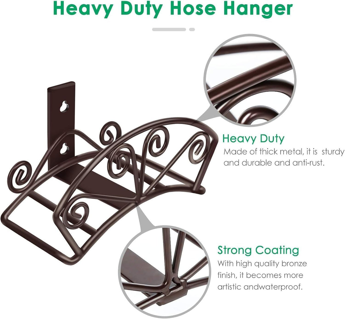 Garden Hose Holder, Heavy Duty 150 ft Capacity Hose Hanger
