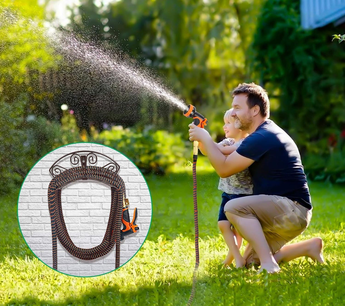 Garden Hose Holder, Heavy Duty 150 ft Capacity Hose Hanger