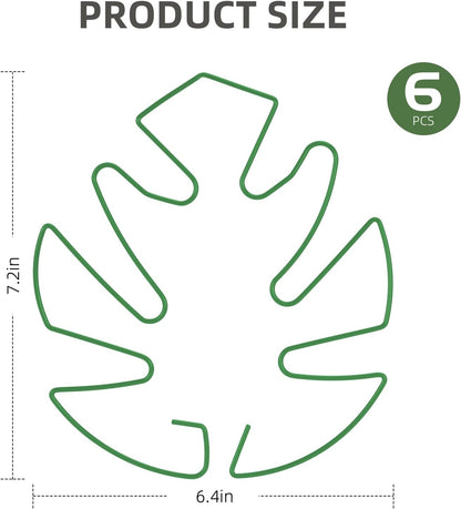 4PCS Green Iron Monstera Support, Uniquely Designed Plant Support Stakes for Indoor Plants, Stable Plant Stakes and Supports, Turtle Shell Bamboo Clamp Set for Thriving Growth