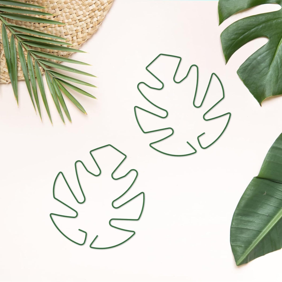 4PCS Green Iron Monstera Support, Uniquely Designed Plant Support Stakes for Indoor Plants, Stable Plant Stakes and Supports, Turtle Shell Bamboo Clamp Set for Thriving Growth