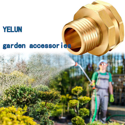 Garden Hose Fittings Connectors Adapter Solid Brass Repair Female to male faucet leader coupler dual water hose connector(3/4" GHT Female to 1/2" NPT Male) (6-Pcs)