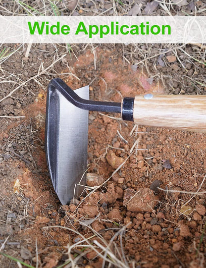 Japanese Weeding Sickle Hoe, 11" Gardening Hand Weeder Nejiri Kama Blade Tool Digging Cutting Weed Remover, High-Carbon Steel One-Piece Molding with Wood Handle, Very Sharp Edge Quick Work