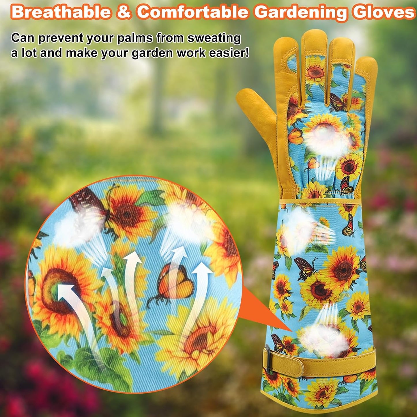 Garden Gloves for Women,Gardening Gloves,Gardening Gift for Lady,Blue,M