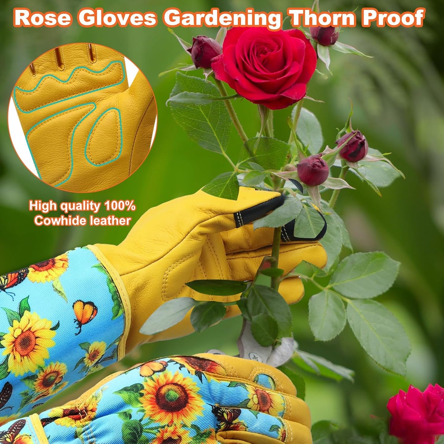 Garden Gloves for Women,Gardening Gloves,Gardening Gift for Lady,Blue,M