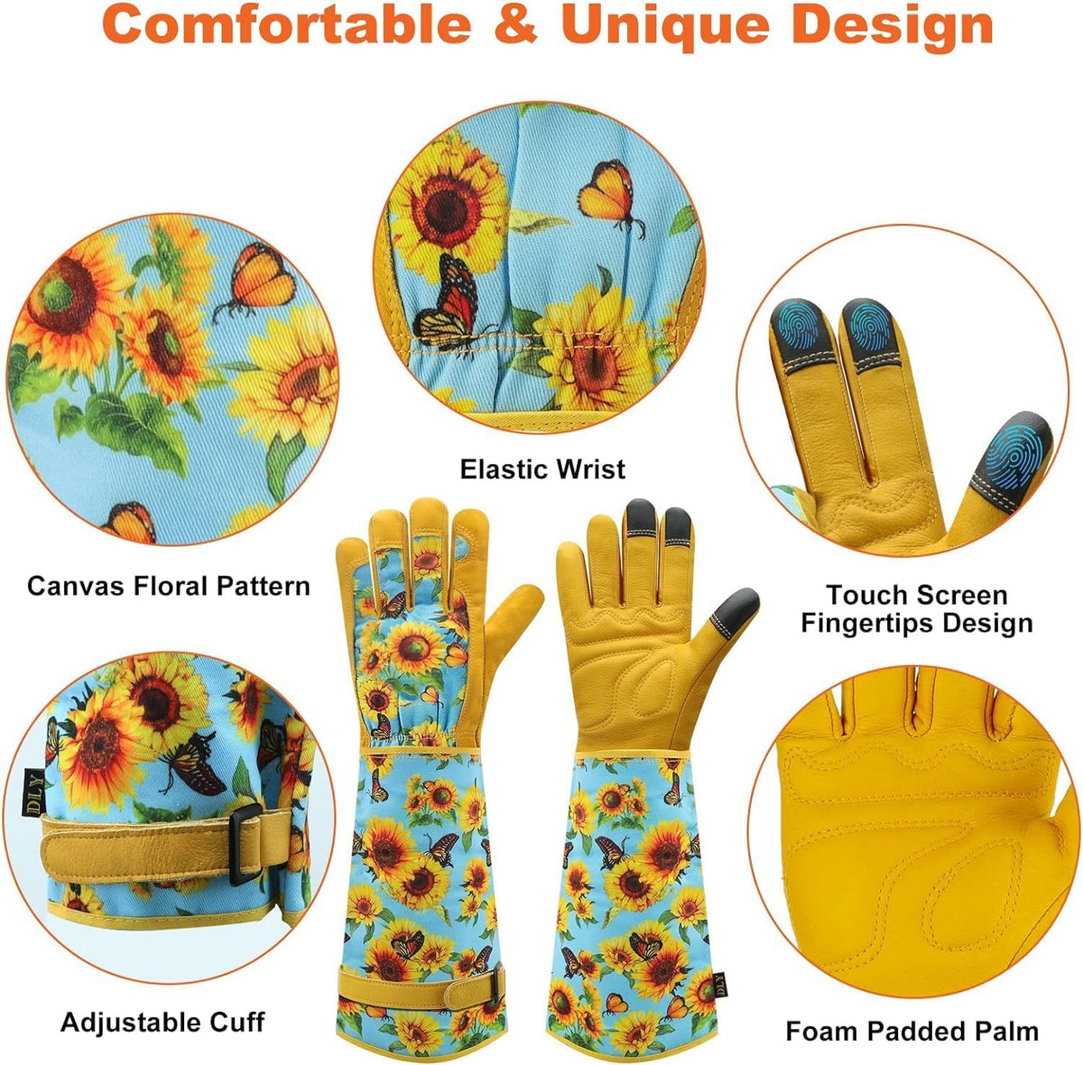 Garden Gloves for Women,Gardening Gloves,Gardening Gift for Lady,Blue,M