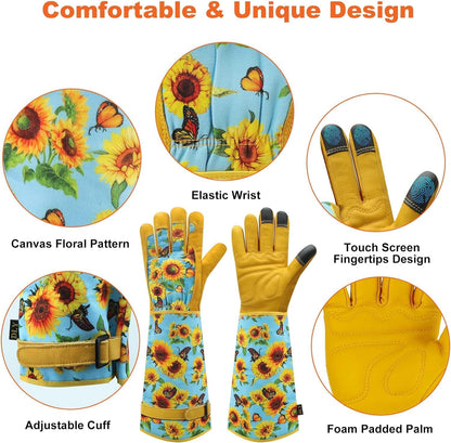 Garden Gloves for Women,Gardening Gloves,Gardening Gift for Lady,Blue,M