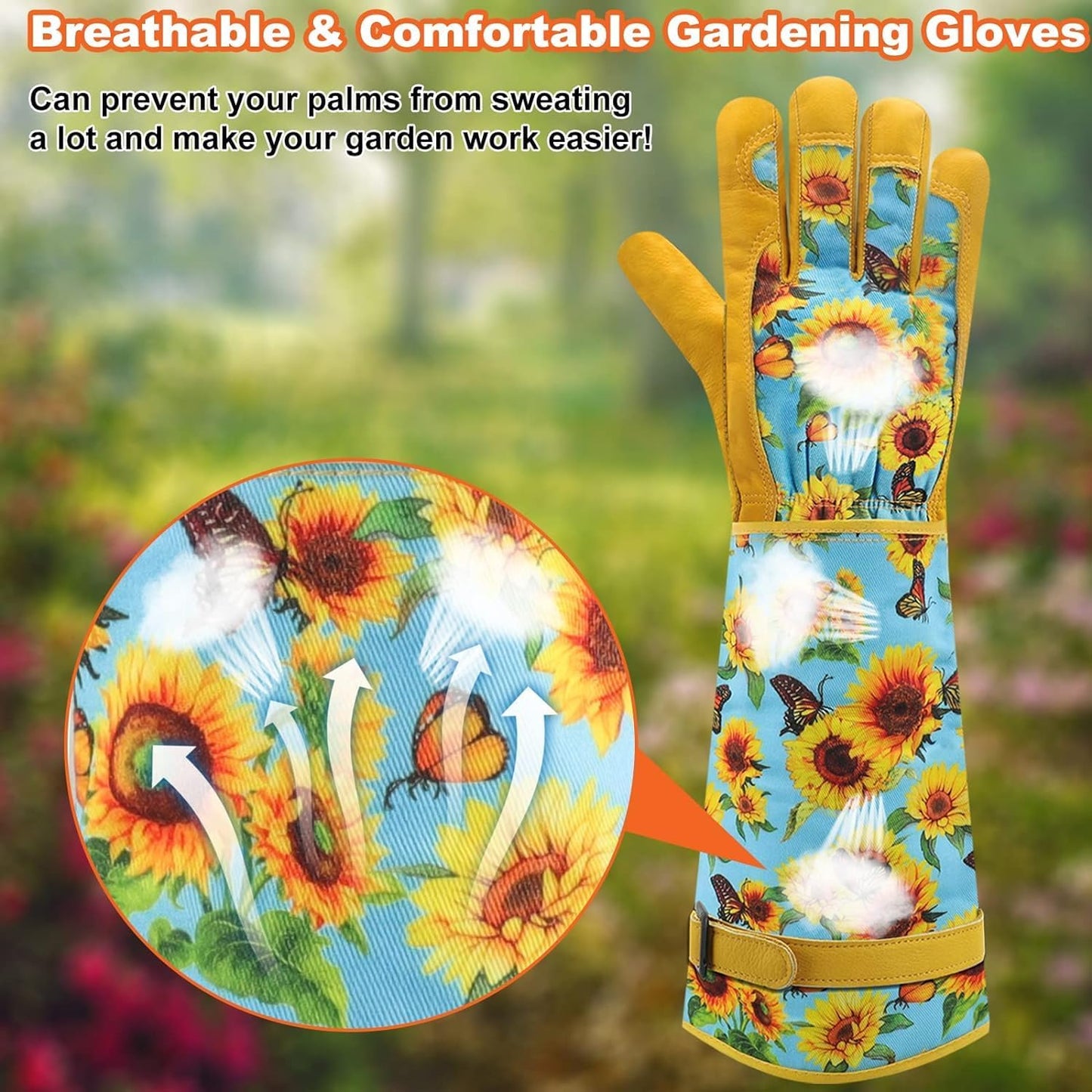 Garden Gloves for Women,Gardening Gloves,Gardening Gift for Lady,Blue,M