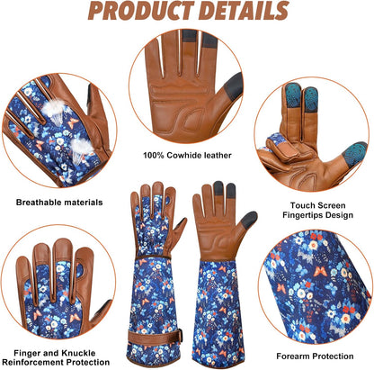 Garden Gloves for Women,Gardening Gloves,Gardening Gift for Lady,Blue,M
