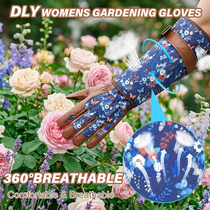 Garden Gloves for Women,Gardening Gloves,Gardening Gift for Lady,Blue,M