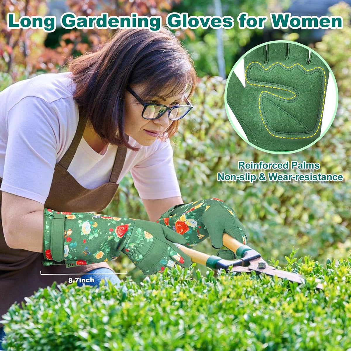 Garden Gloves for Women,Gardening Gloves,Gardening Gift for Lady,Blue,M