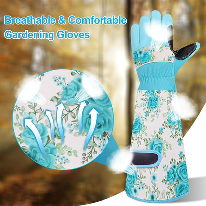 Garden Gloves for Women,Gardening Gloves,Gardening Gift for Lady,Blue,M