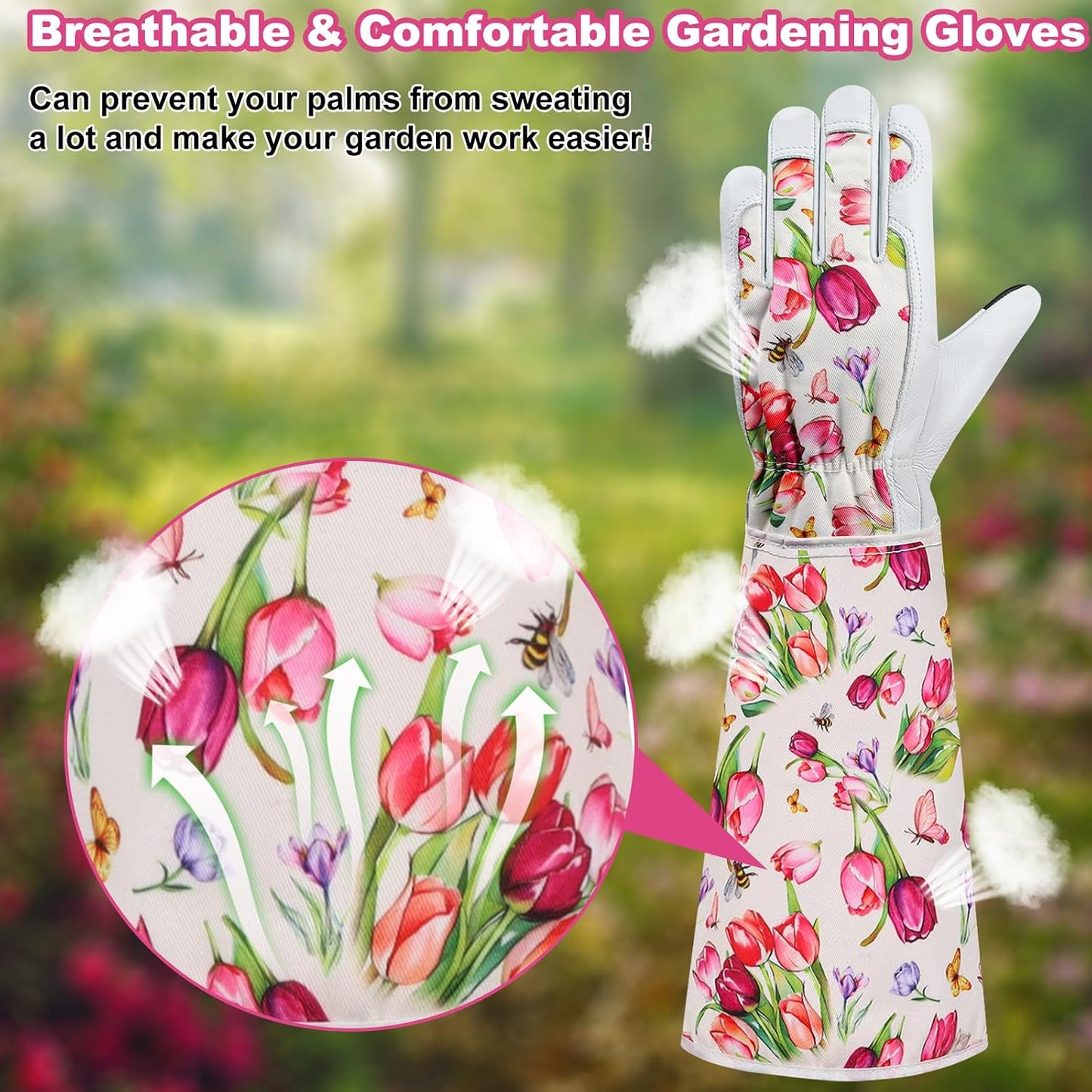 Garden Gloves for Women,Gardening Gloves,Gardening Gift for Lady,Blue,M