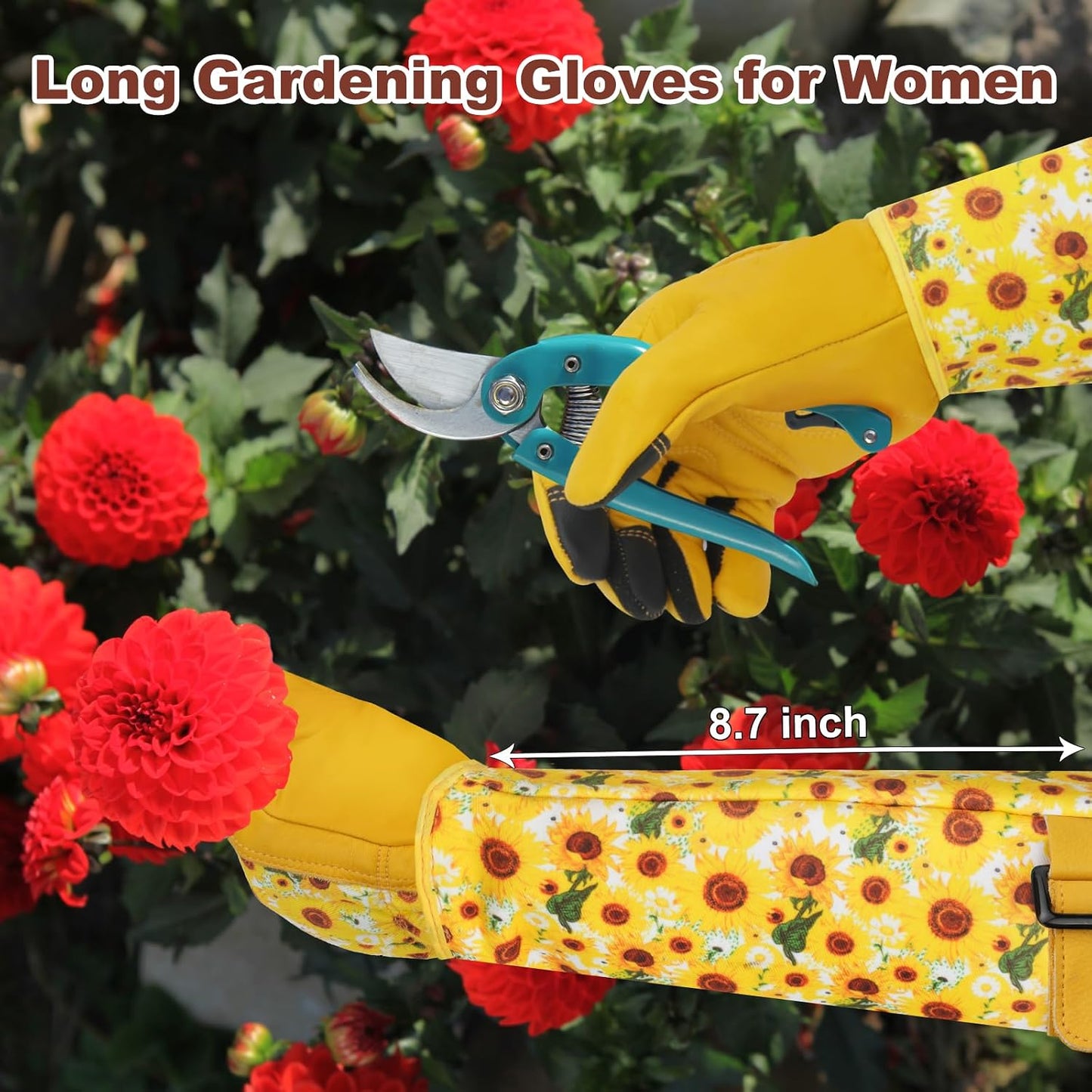 Garden Gloves for Women,Gardening Gloves,Gardening Gift for Lady,Blue,M